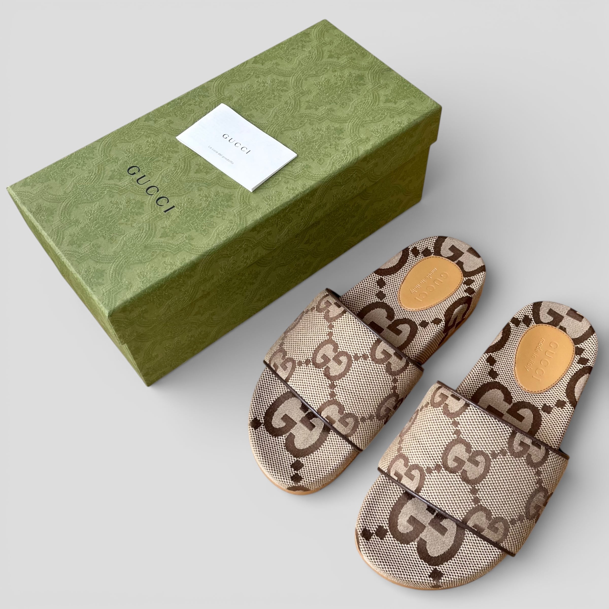 【新品未使用】グッチ　ジャンボGGキャンバス スライドサンダル 624695 GUCCI グッチ ジャンボGG キャンバス スライド サンダル 7 26cm 624695