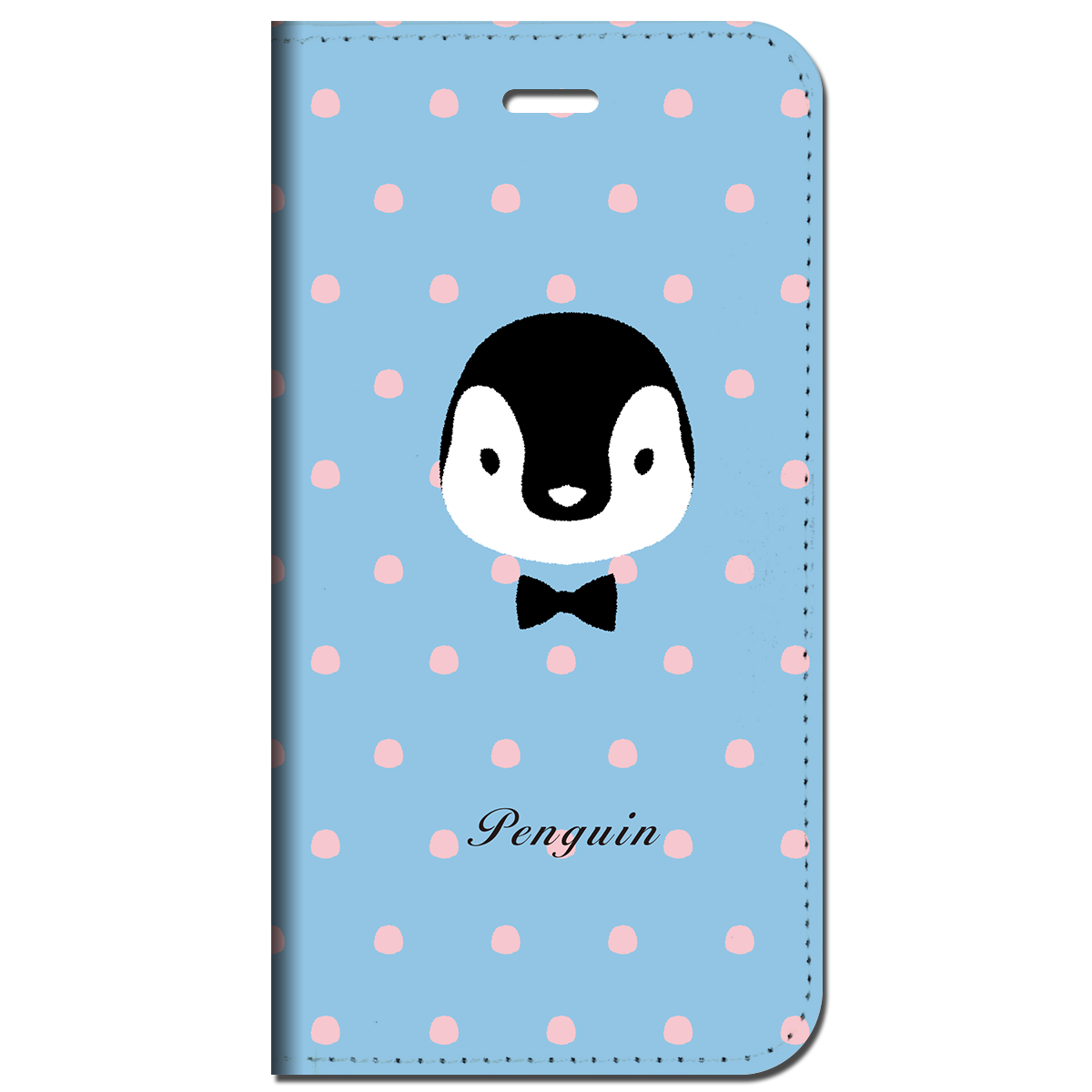 iPhone対応 スマホ 手帳型ケース ペンギン ブルー 動物 キュート 【iPhone16 / iPhone16e / iPhoneSE 他 iPhone各機種対応】 st39