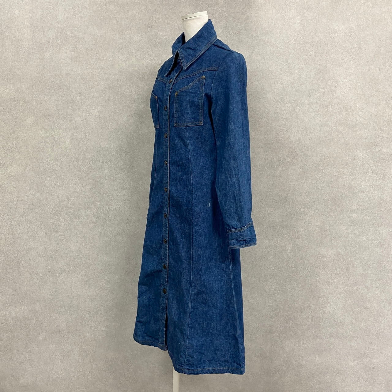 70年代 Landlubber ヴィンテージ デニム シャツ ワンピース レディース