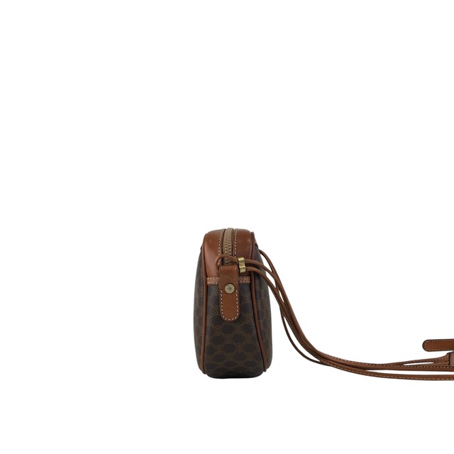 CELINE セリーヌ ショルダーバッグ ブラウン ブラゾン型押し PVC レザー vintage ヴィンテージ オールド ebzayc