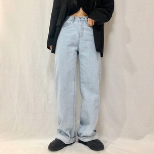 vintage long wide denim (2col)