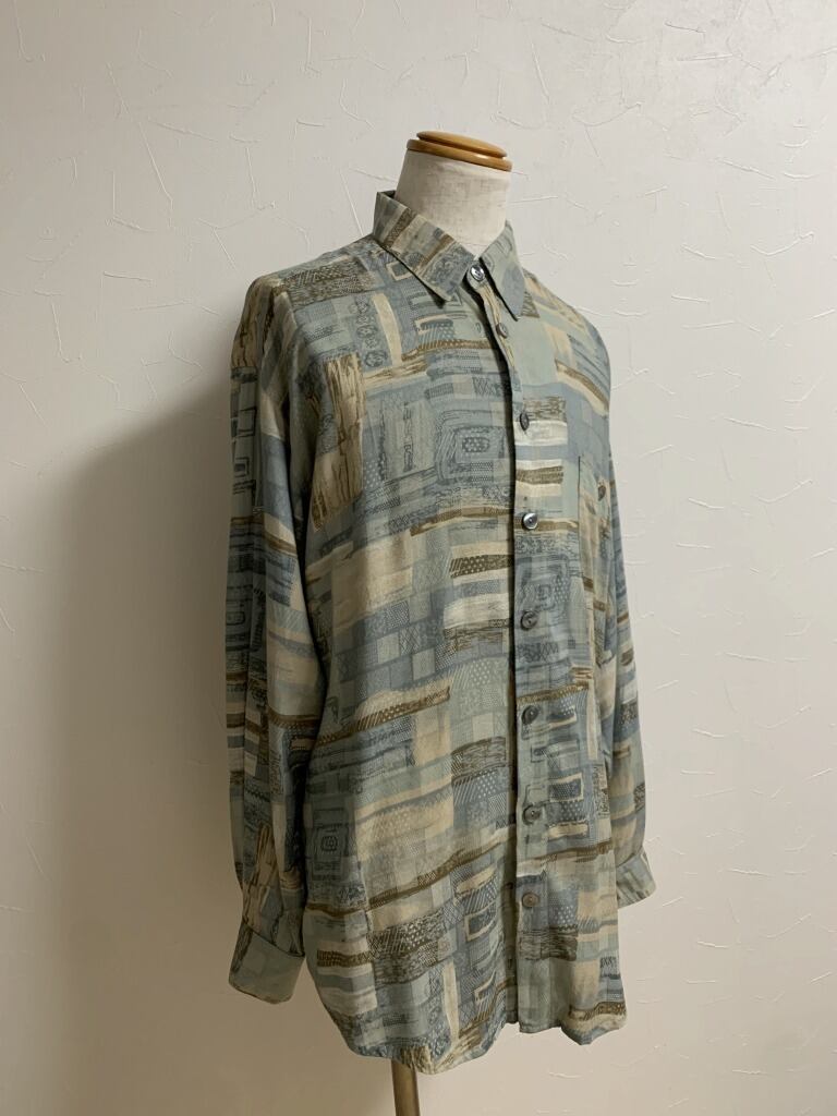 1990's Loose Silhouette Pattened Long Sleeve Shirt