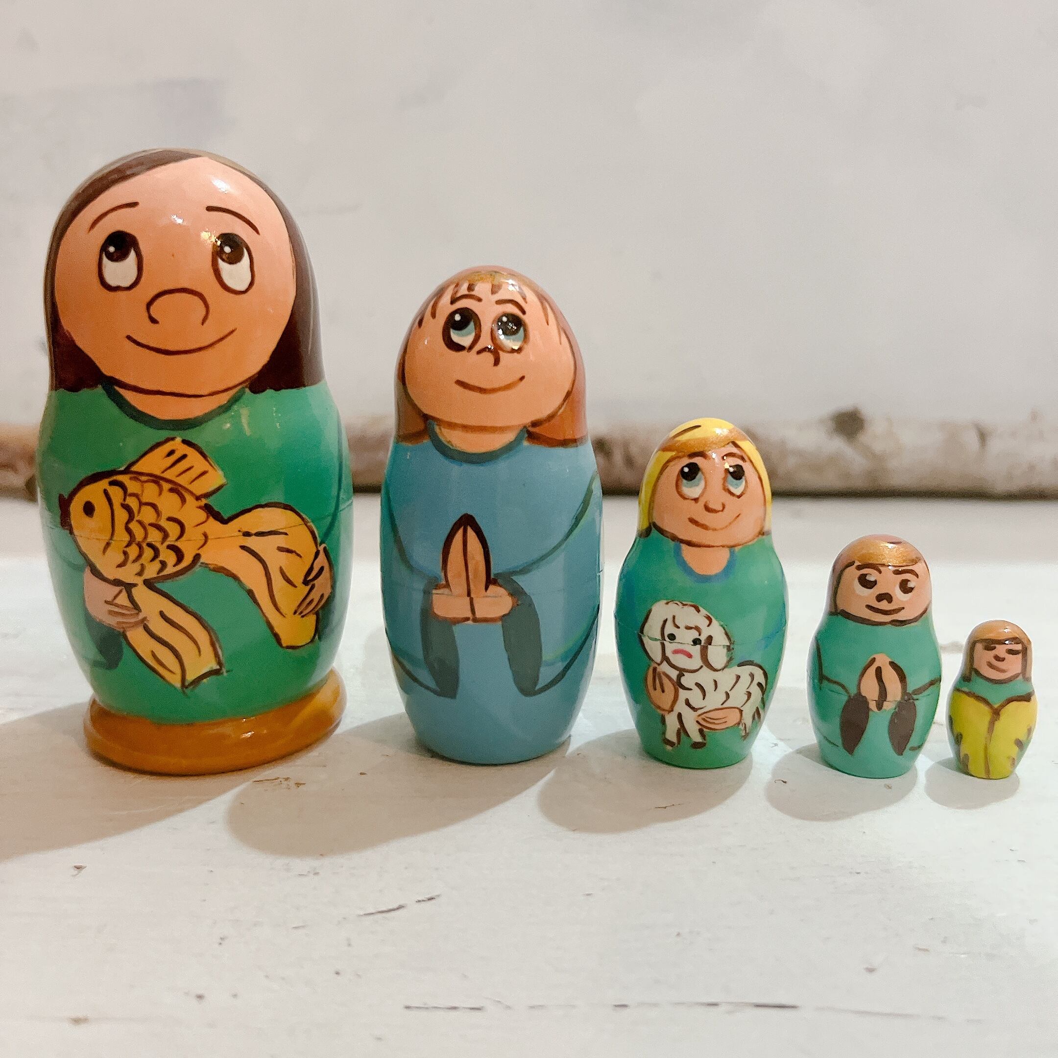 マトリョーシカ5体セット 新品 ロシア製 キツネ 11cm マトリョーリカ 5