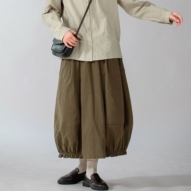 コクーンシルエットギャザースカート　　0543