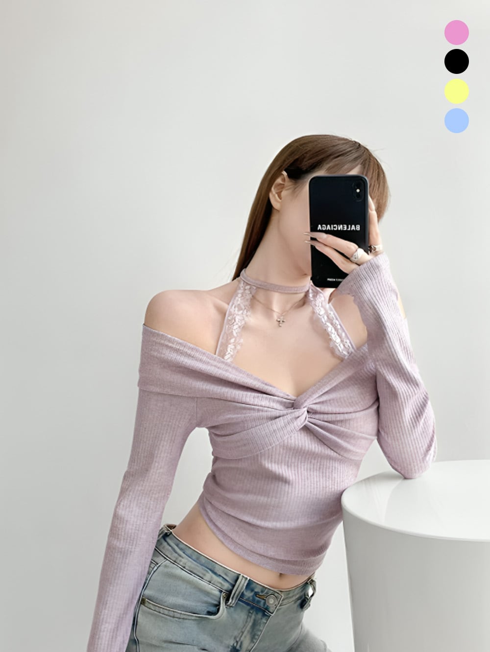 commesi studios ホルターネックトップス Halter Neck Tops (Black) – COMME SI STUDIO