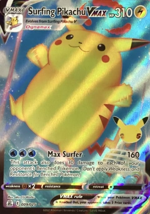 【美品】なみのりピカチュウ(英語版 25th(RRR)