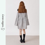 フロント動物刺繍ショートワンピース XU0001