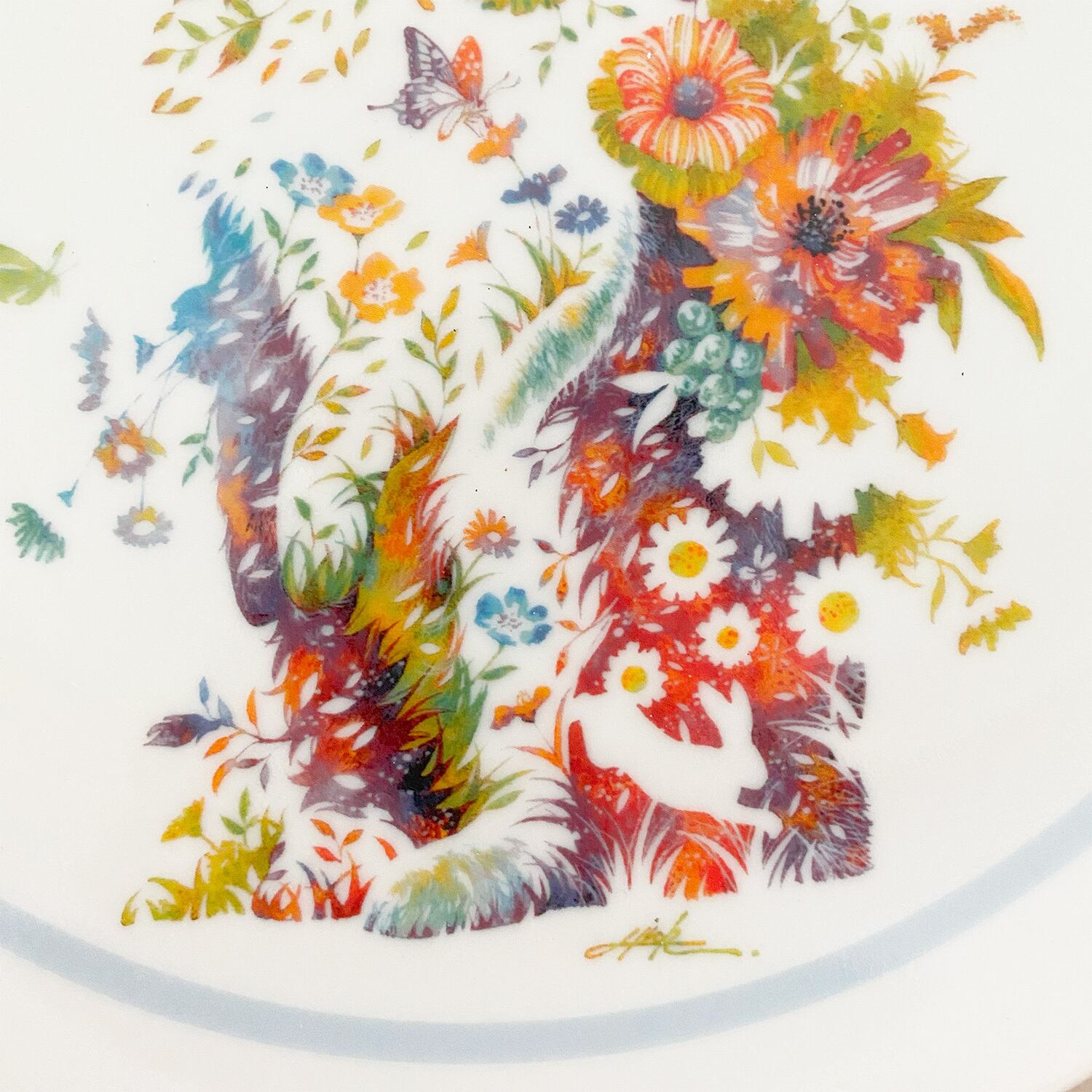 TAKEDA HIROKI】タケダヒロキ 九谷焼8寸プレート -青ウサギ- | bpbp