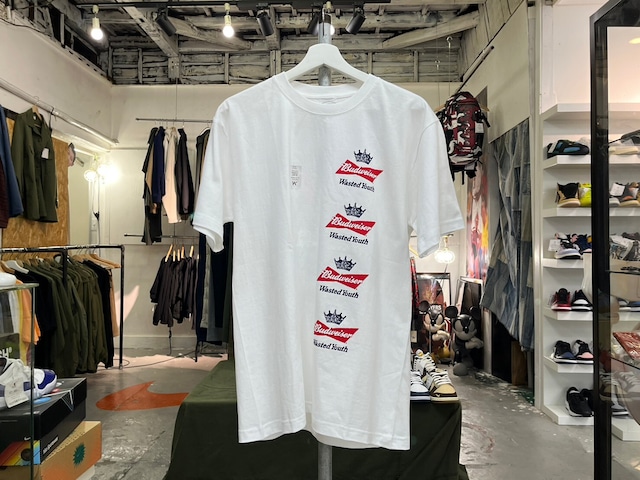 WASTED YOUTH × BUDWEIZER SS TEE WHITE LARGE 66922