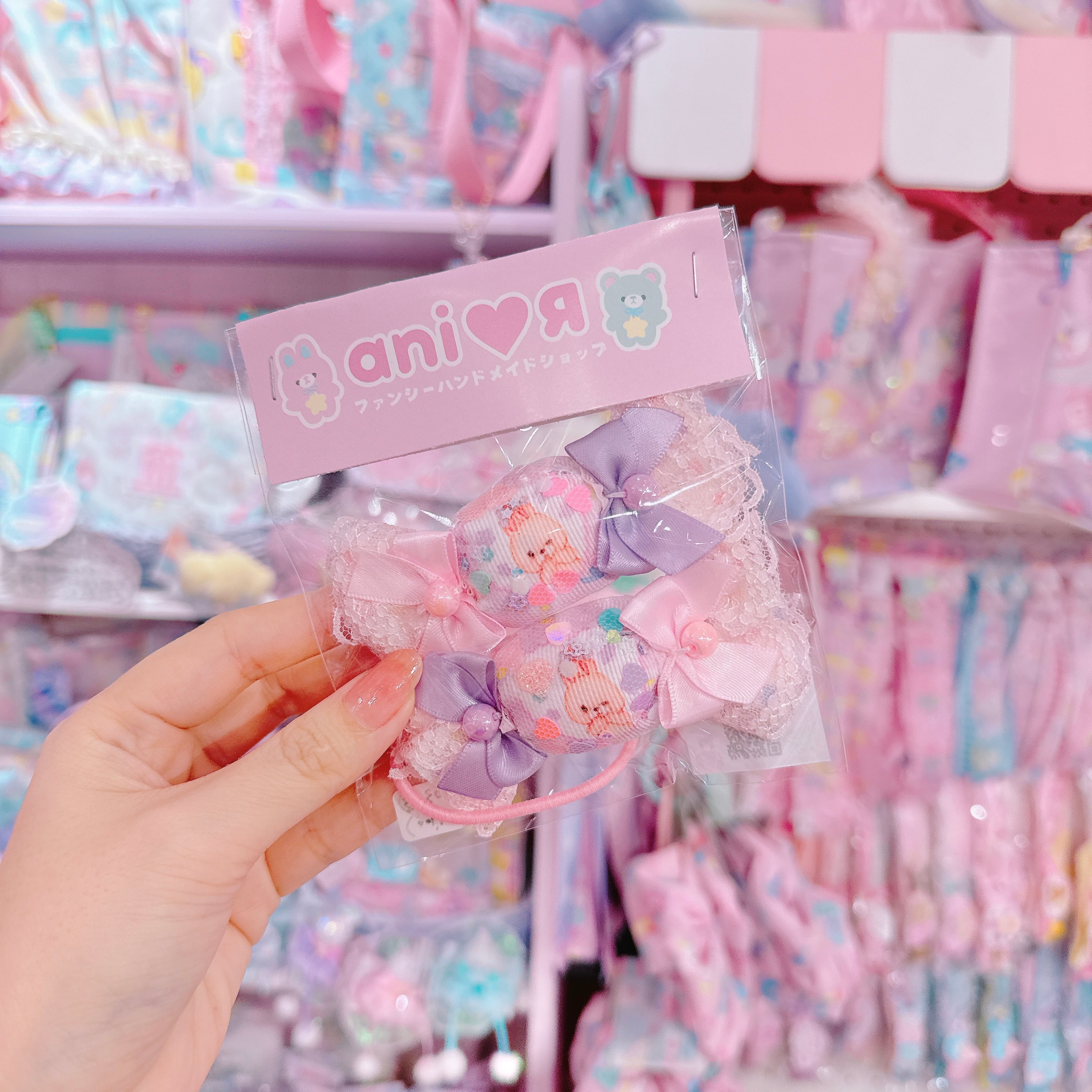 【E3】103-3 Candyリボンツインヘアゴム