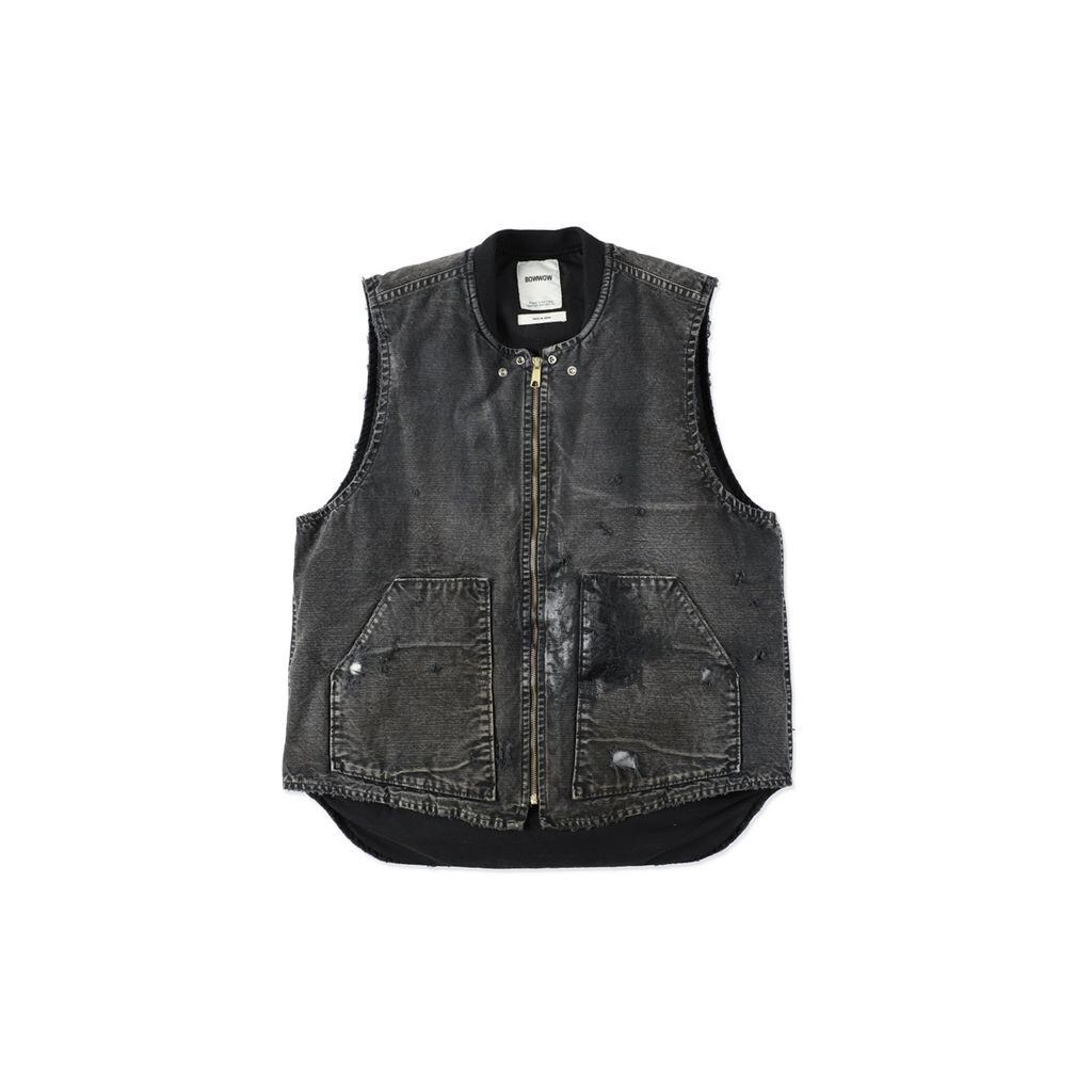 carhartt ダックベスト ブラック BLK Mサイズ 星タグ 腰ゴム USA製