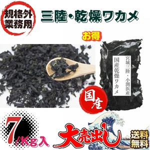 規格外　宮城・三陸小渕浜産　乾燥ワカメ　業務用７Kg/箱　送料無料