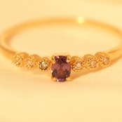 カラーチェンジガーネット リング 0.17ct D0.03ct k18