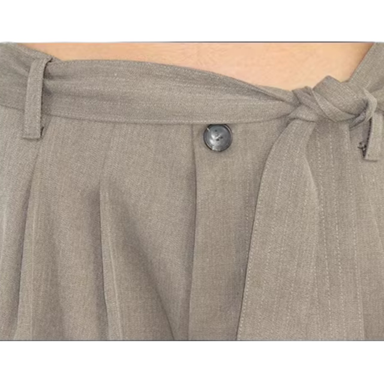 リボン付き ワイドレッグ フルレングス パンツ 　全2色　 00069