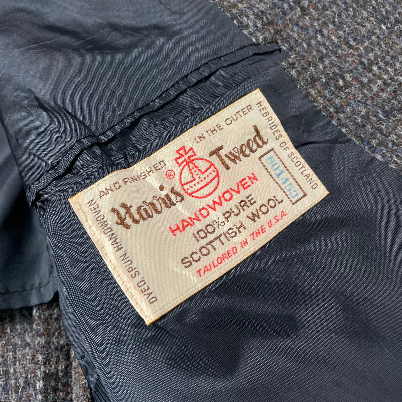 80年代 USA製 HARRIS TWEED ハリスツイード ウールテーラード