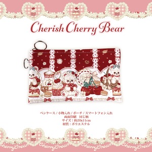 予約☆CHO202A Cherish365【Red - Cherish Cherry Bear】ペンケース / 小物入れ / ポーチ / スマートフォン入れ