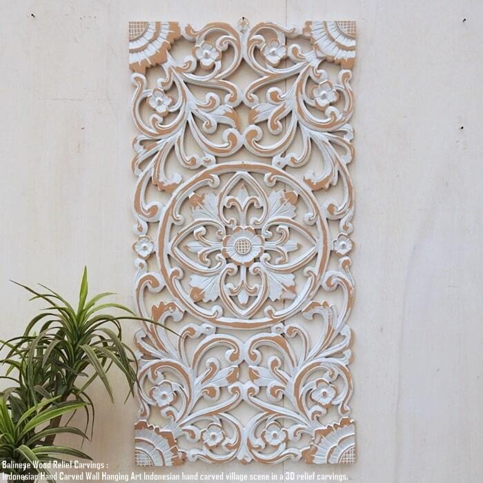 レリーフ 40cm×80cm C WW 長方形 アートパネル 木彫り フレーム 彫刻アート 欄間 壁掛け 飾り 壁飾り アート インテリア パネル ウッドレリーフ ウッドパネル ウォールデコレーション オブジェ アジアン雑貨 バリ雑貨 バリ島 インテリア雑貨
