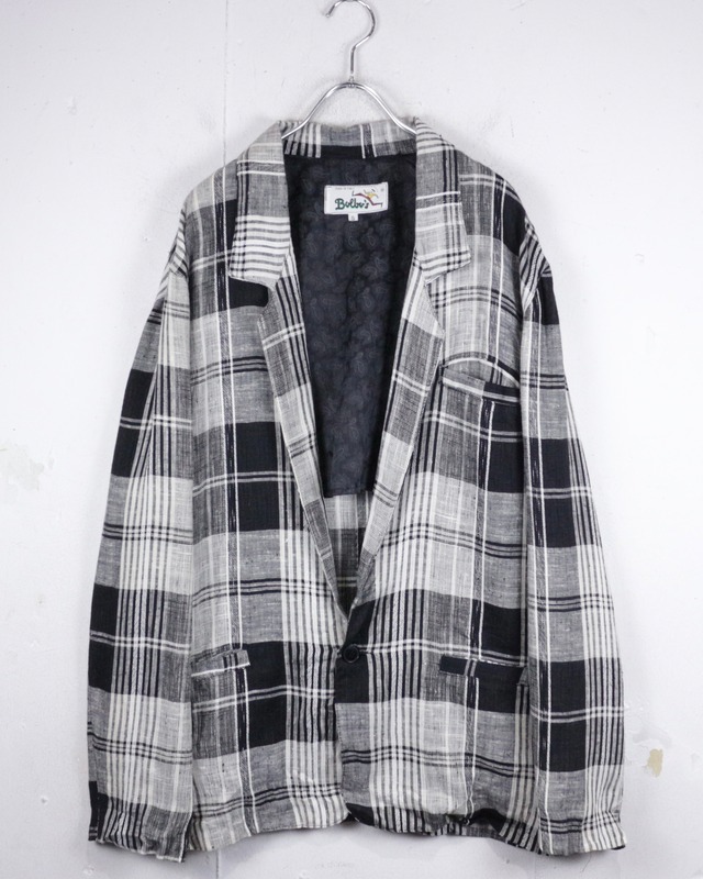 【Caka act2】Monotone Vintage Loose Linen Tailored Jacket