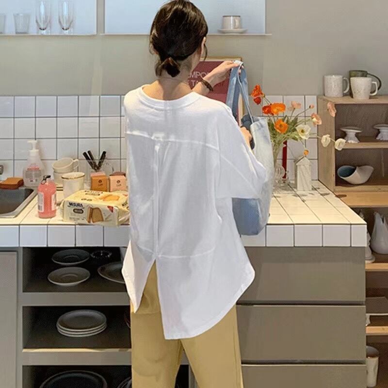 バックスリット クルーネックトップス  AJ−3365-6524