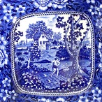 ビレロイ＆ボッホ 深皿 中サイズボール　農村風景（ネイビー） 12TWdr13-2