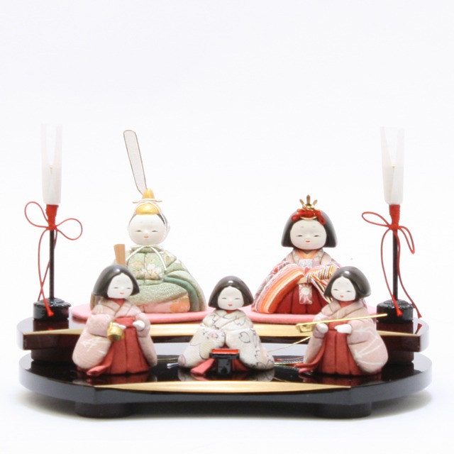 雛人形｜ひな人形｜初節句｜コンパクト｜おしゃれ｜モダン｜インテリア｜プレミアム｜こだわり｜おすすめ｜《商品名》木目込み飾り　夢ひいな　五人　収納タイプ〔商品コード〕30900-0104
