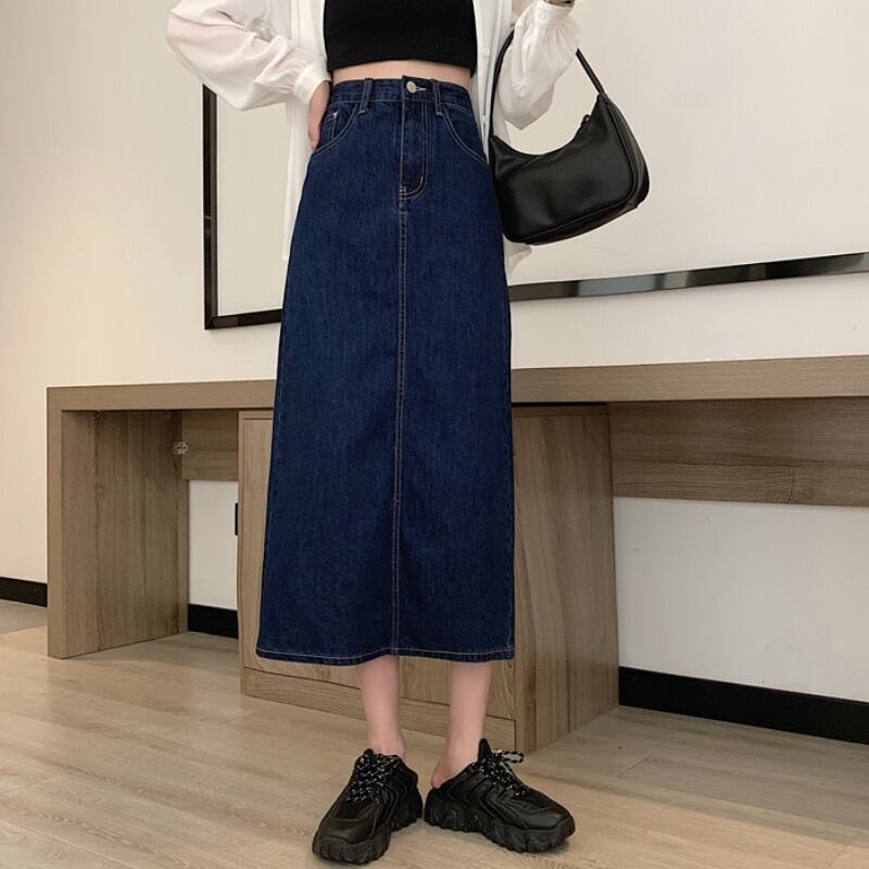 Aラインスカート スプリングオータムスタイルスタンダードハイウェストウェストスリム レトロ 春物 秋物 1号婦人15029988933