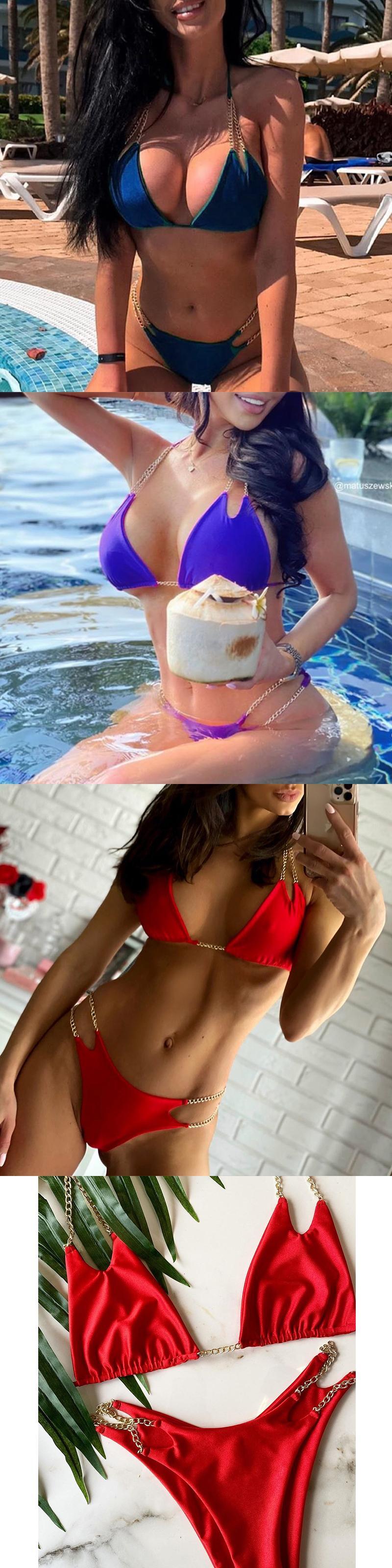 送料無料 X セクシーなチェーンビキニセット 2020 マイクロ biquinis