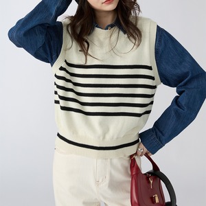 striped small casual knit vest