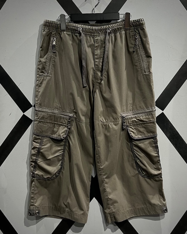 【X VINTAGE】 Multi Pocket Design Vintage Cropped Cargo Shorts