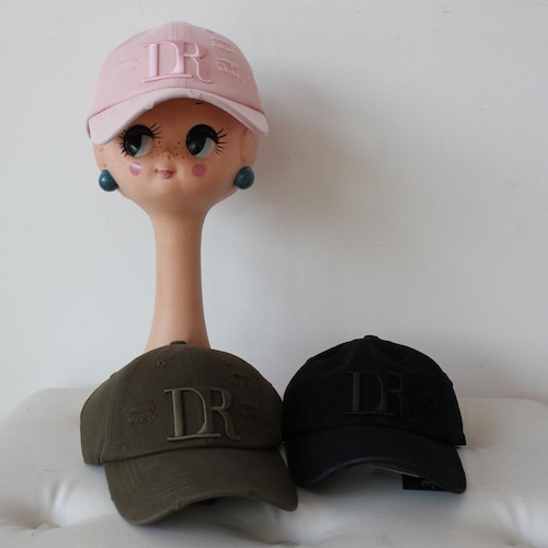 DENNY ROSE ロゴ入りダメージデザインキャップ（ピンク/カーキ/ブラック）ITALY:611DD95001 ¥12.000＋tax