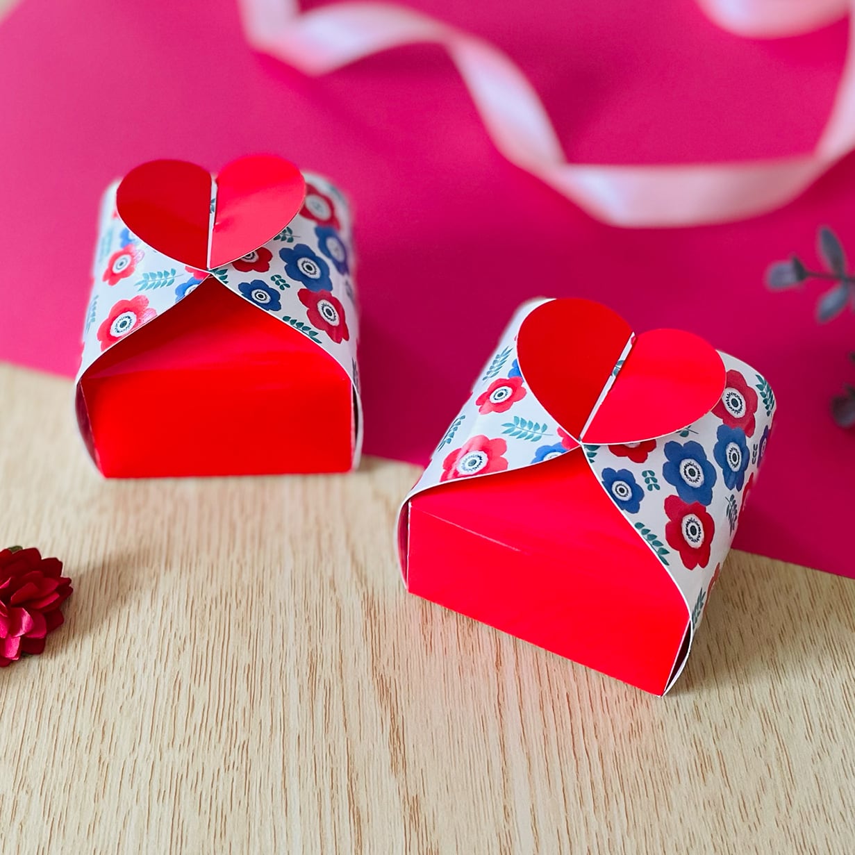 アネモネのプチギフトボックス〈3枚入〉ラッピング 箱 プチギフト 小物