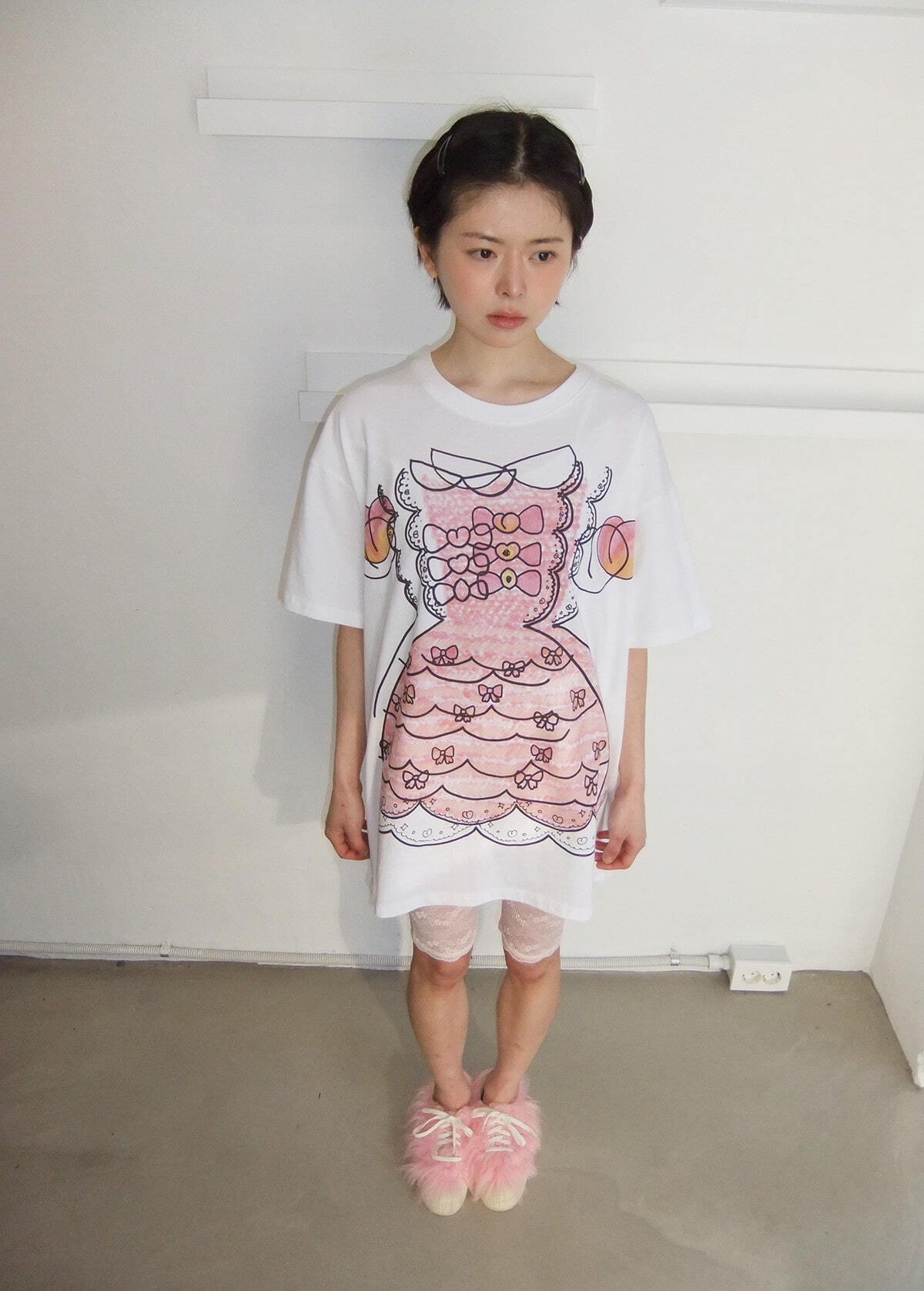 BOCBOK] PEACH GONGJU OVERSIZED T-SHIRT (WHITE) 正規品 韓国ブランド