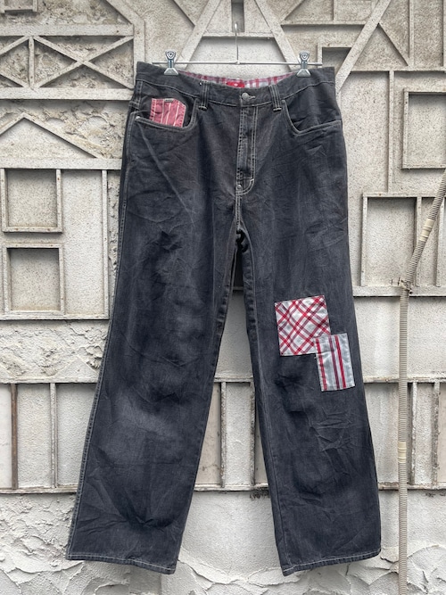 "ENYCH" patchwork buggy denim pants