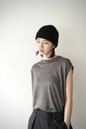 Feather Linen Jersey / Loosey Tank_Top (SMOKE GRAY)