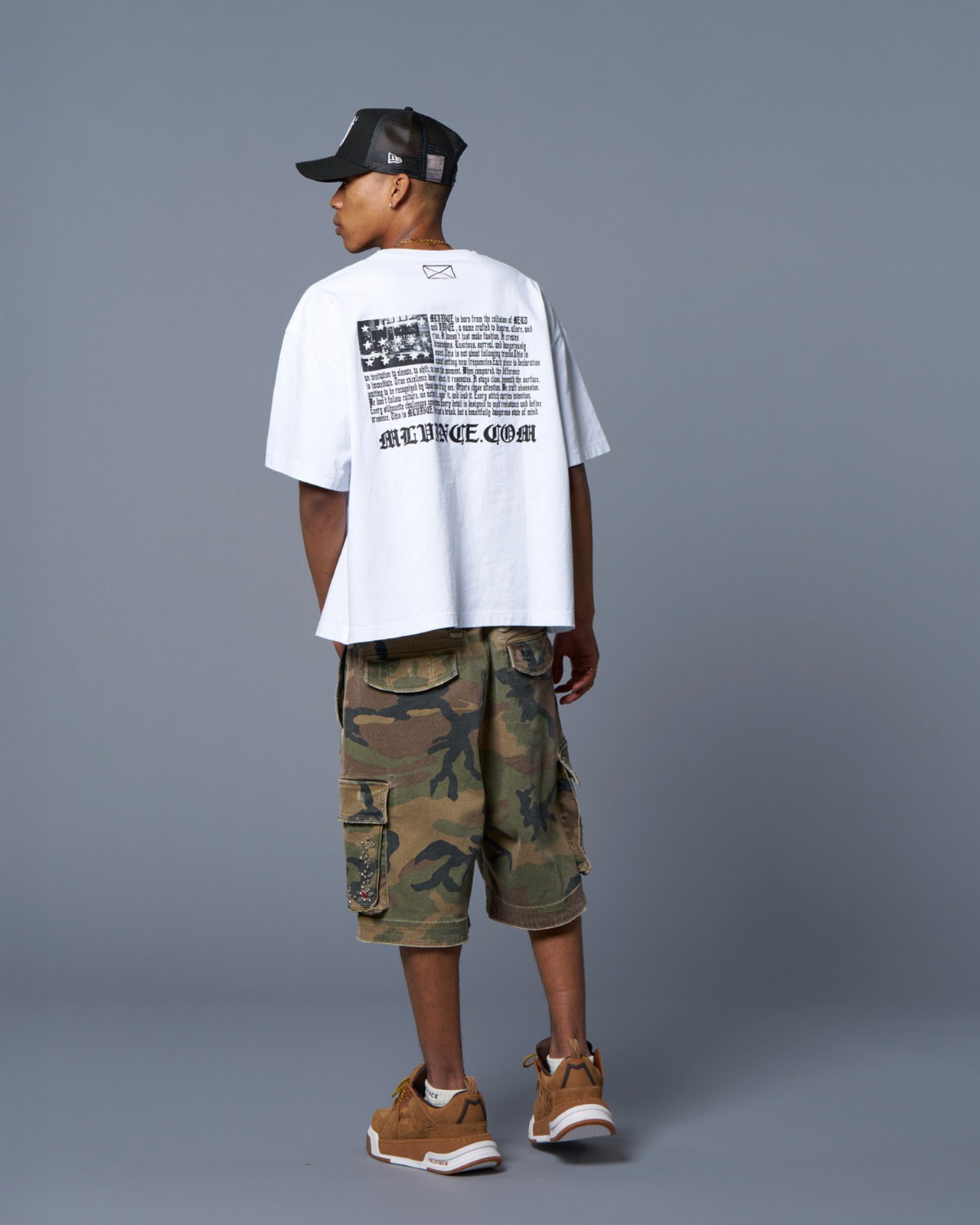 MLVINCE / MLV FLAG BIG TEE washed white
