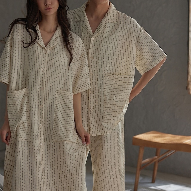 【訳ありSALE】【men's/L-2XL】modern stripe pattern cardigan style pajamas p1184