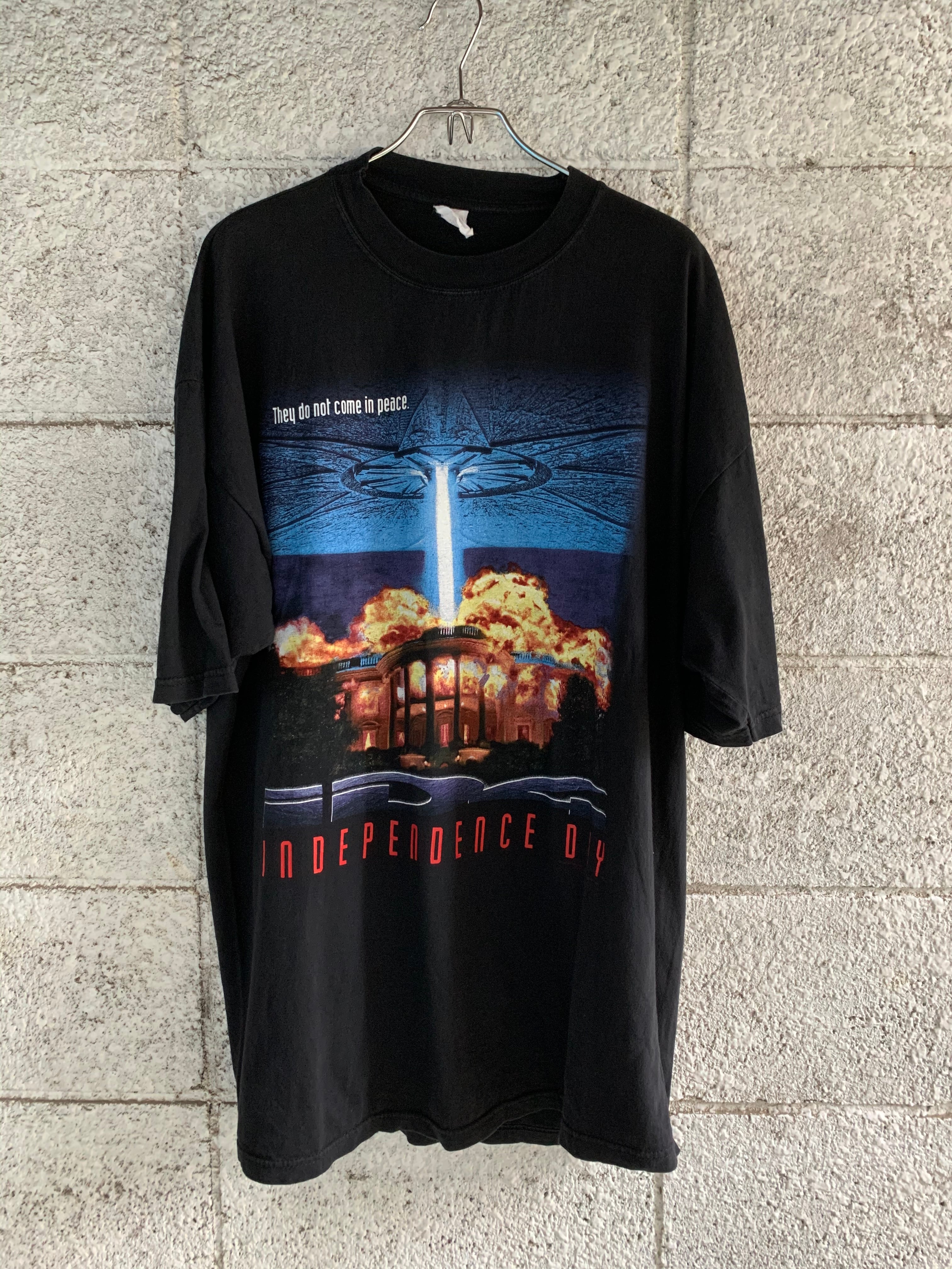 VINTAGE ヴィンテージ 90's INDEPENDENCE DAY インディペンデンスデイ ムービー プリント半袖Tシャツ ブラック ヴィンテージ