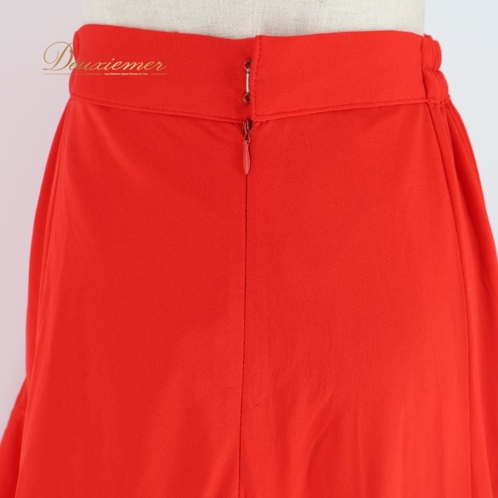 フラメンコ 衣装 ファルダ スカート 赤 黒 無地 ボランテ フリル