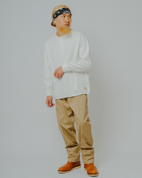 Honeycomb Waffle Henry Neck L/S Tee