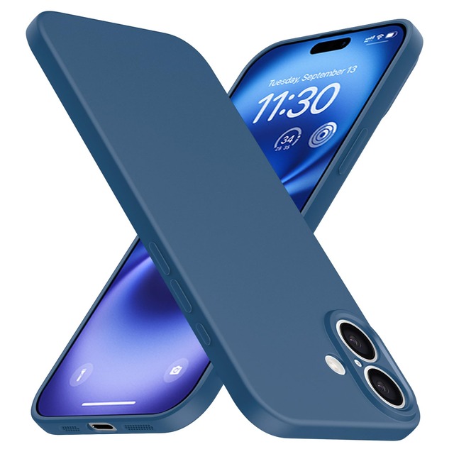 Tgaoleyd 対応 iPhone 16 用のケース シリコン 耐衝撃 衝撃吸収 ストラップホール付き 指紋防止