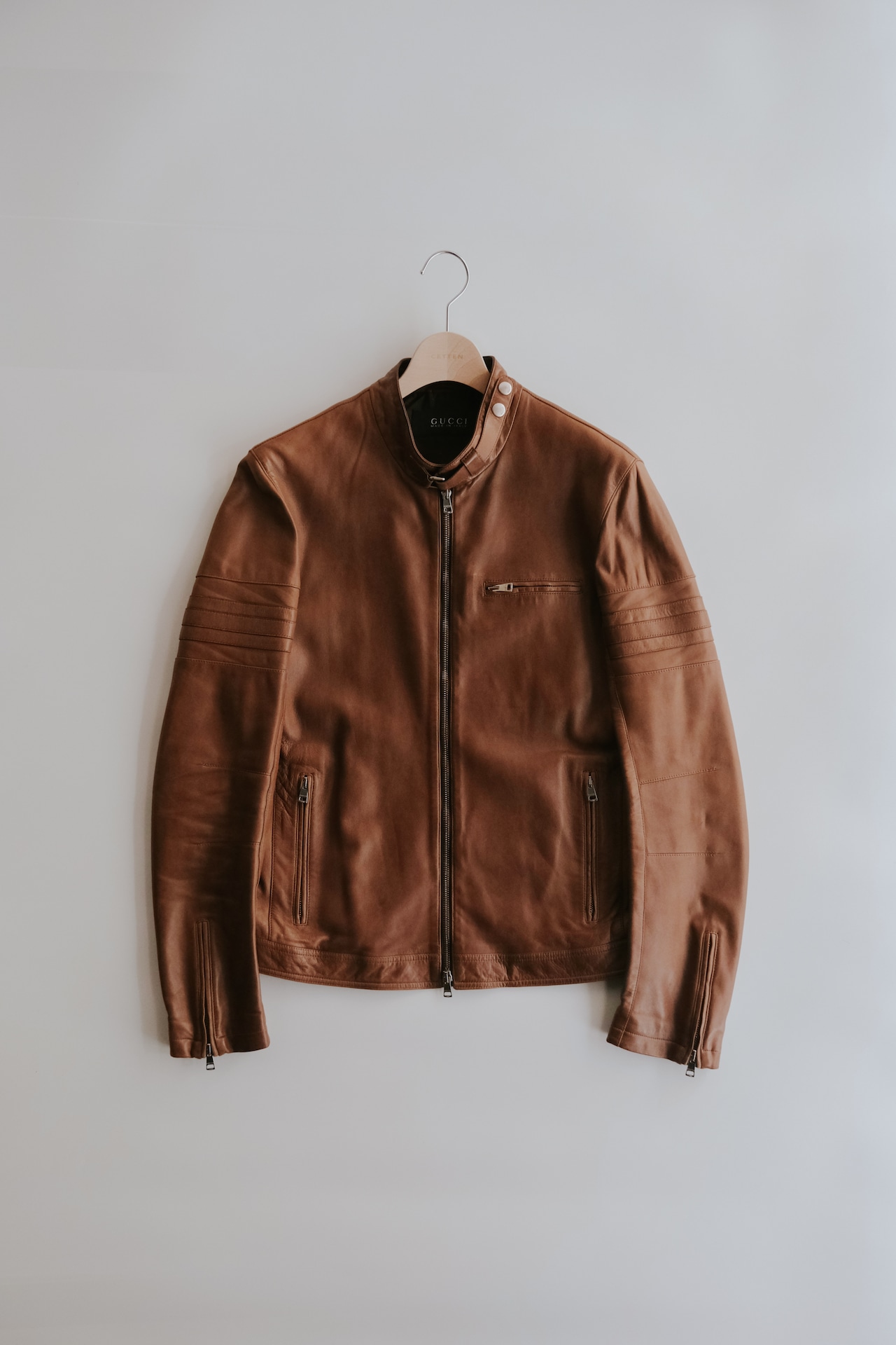 00's GUCCI by TOM FORD genuine leather single riders jacket