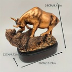 彫刻装飾 雄牛と熊のオーナメント クラフトビンテージデコレーション