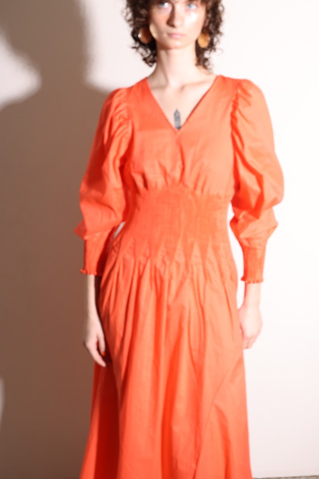 COTTON SHIRRING FIT DRESS