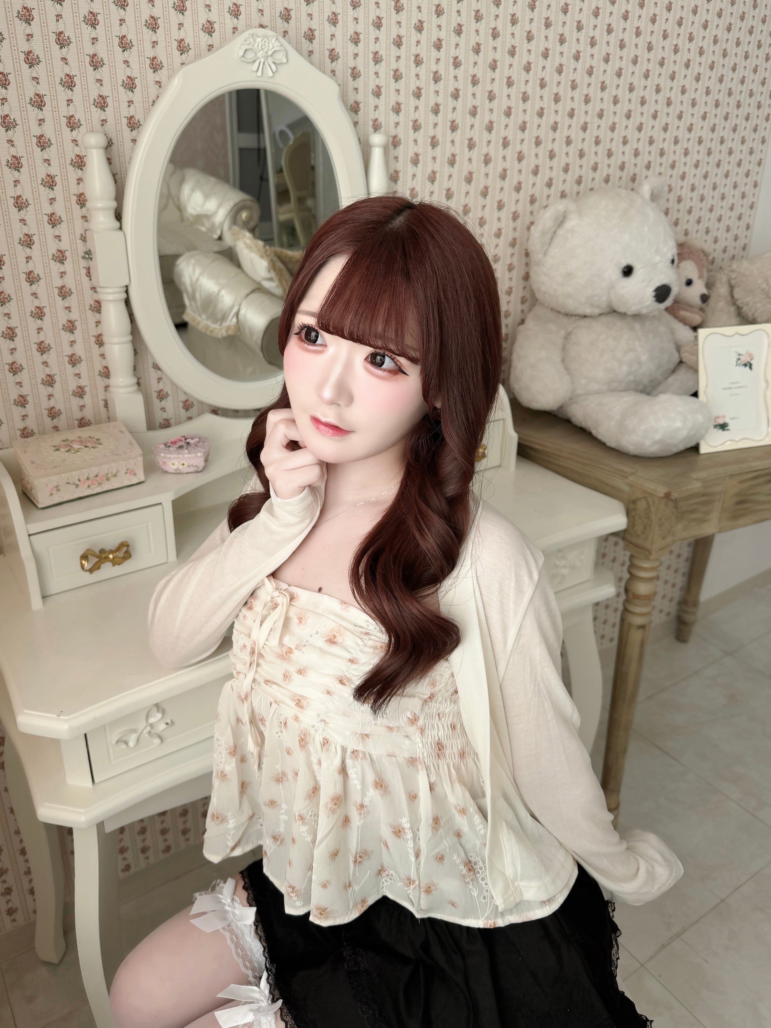 flower shirring ensemble