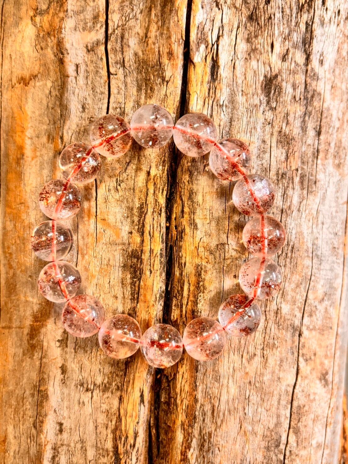 ◆希少◆レッドスーパーセブン　ファイヤークォーツ ファイアークォーツ（レッドスーパーセブン）14mmブレスレット