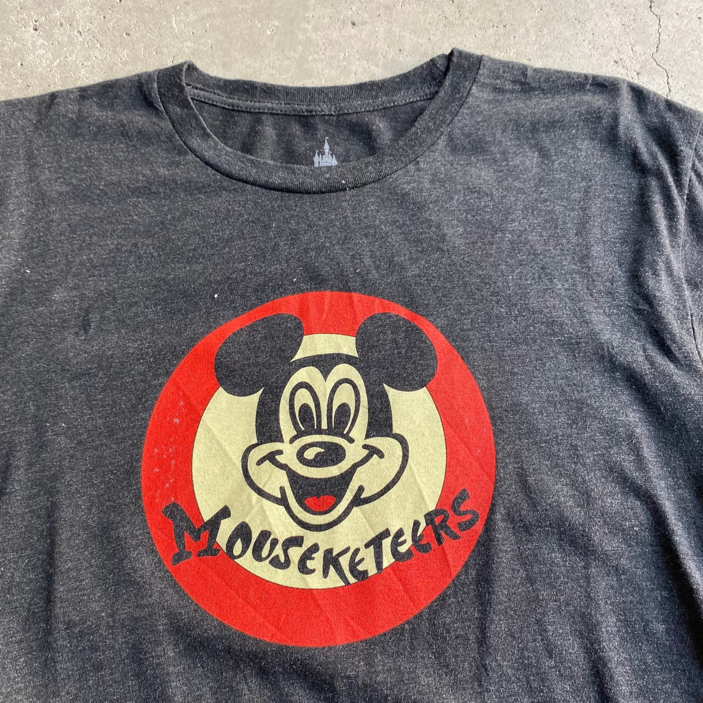 Disney Parks ディズニー Mickey Mouse ミッキーマウス キャラクタープリント Tシャツ メンズs レディース 古着 ダークグレー Tシャツ Ss27 Cave 古着屋 公式 古着通販サイト