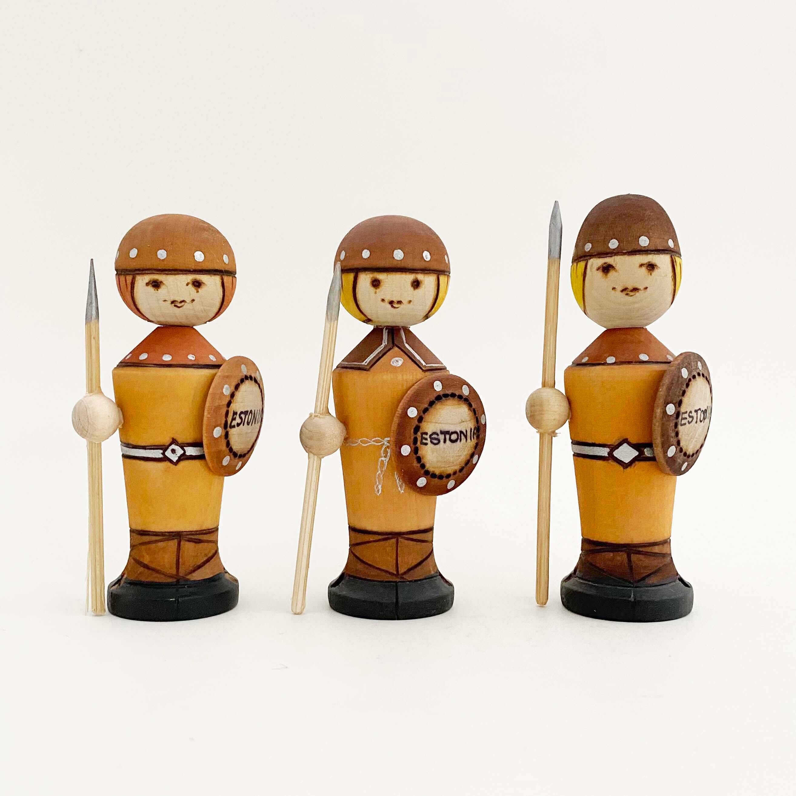 エストニア・ヴァイキングこけし（ウッドバーニング）