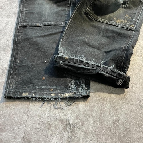 00s USA製 ブラック ダブルニー Carhartt B01 29×30 詳細写真6