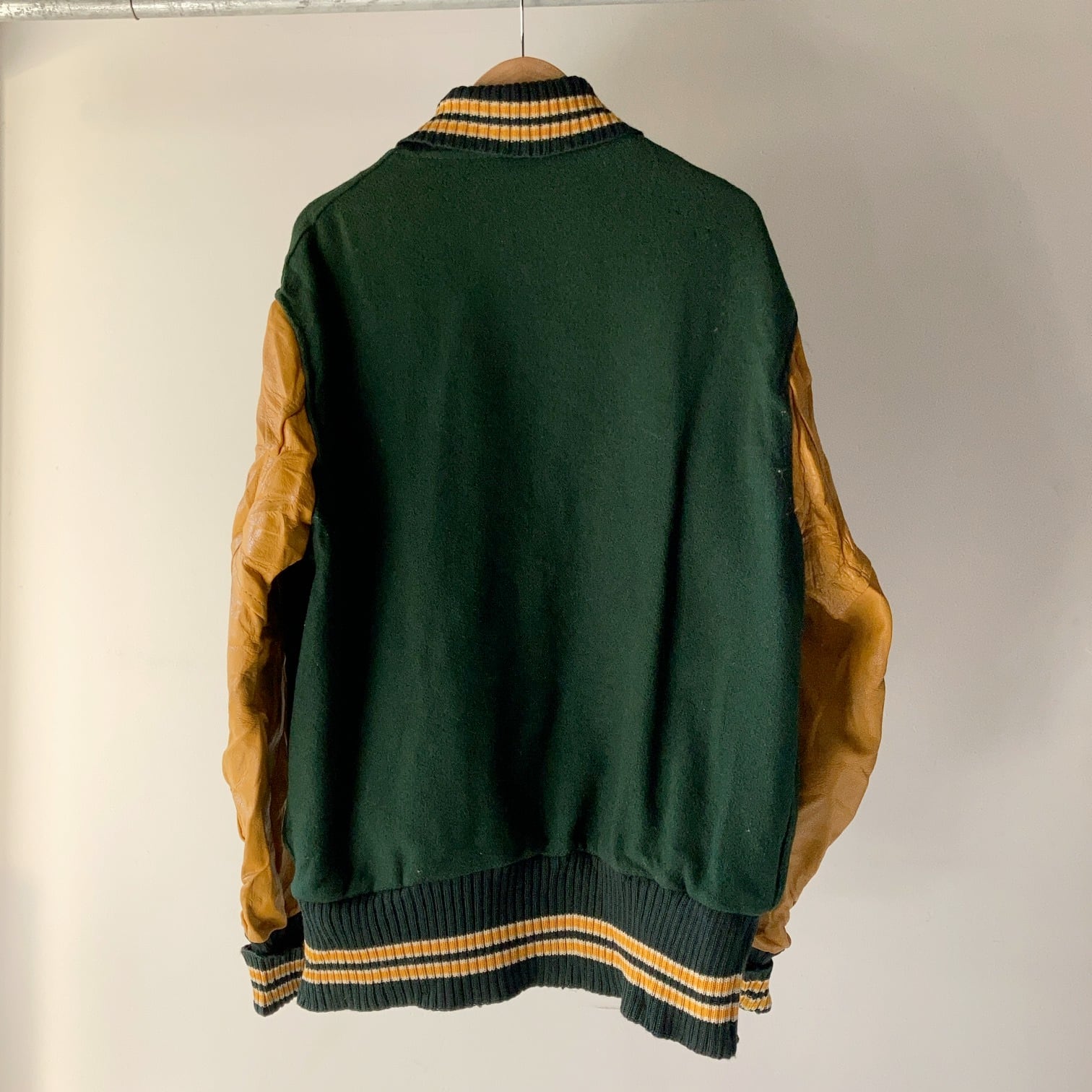 1960's~ ショールカラー コンビスタジャン グリーン×イエロー 1960's~ ショールカラー コンビスタジャン グリーン×イエロー