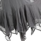 【美品 日本製社交ダンス衣装】スカート PAPILLON パピヨン Mサイズ 黒 ブラック シンプル 無地 透け感 シースルー かわいい